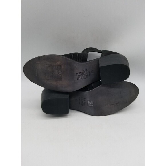 Eileen Fisher Womens Black Leather Walt Cross Cut Out Ankle Booties 8.5 - Picture 6 of 7